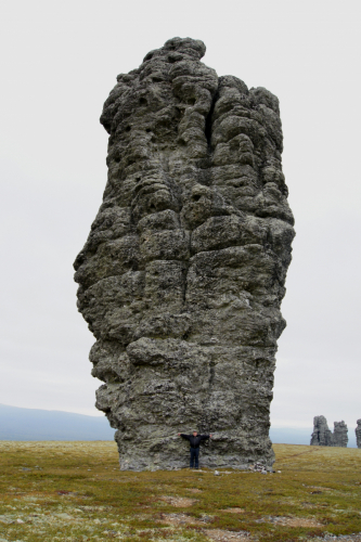 Stone pillars at <br>the Manpupuner Plateau